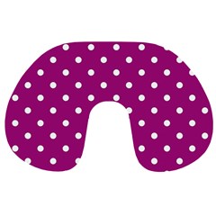 Fuschia Polka Dot Travel Neck Pillows