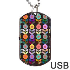 Zappwaits Flowers Dog Tag Usb Flash (two Sides)