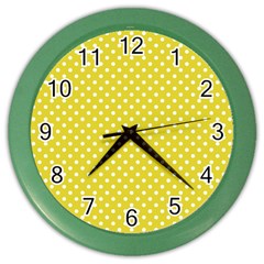 Yellow Polka Dot Color Wall Clock