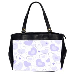 Pastel Purple Hearts Oversize Office Handbag (2 Sides) by retrotoomoderndesigns