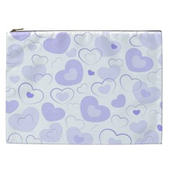 Pastel Purple Hearts Cosmetic Bag (xxl) by retrotoomoderndesigns