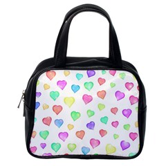 Pastel Rainbow Hearts Classic Handbag (one Side) by retrotoomoderndesigns