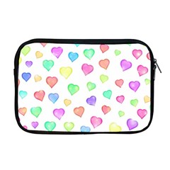 Pastel Rainbow Hearts Apple Macbook Pro 17  Zipper Case by retrotoomoderndesigns