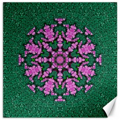 The Most Uniqe Flower Star In Ornate Glitter Canvas 12  X 12  by pepitasart