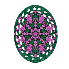The Most Uniqe Flower Star In Ornate Glitter Ornament (oval Filigree) by pepitasart