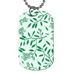 Leaves Foliage Green Wallpaper Dog Tag (one Side)