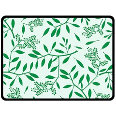 Leaves Foliage Green Wallpaper Fleece Blanket (large)  by Mariart