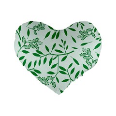 Leaves Foliage Green Wallpaper Standard 16  Premium Heart Shape Cushions