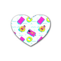 Swim Playboy Summer Mode Heart Coaster (4 Pack)  by Alisyart