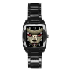 Evil Nun Close Up Portrait Illustration Stainless Steel Barrel Watch by dflcprintsclothing