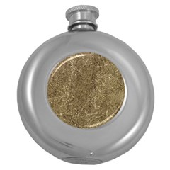 Grunge Abstract Textured Print Round Hip Flask (5 Oz) by dflcprintsclothing