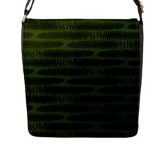 Seaweed Green Flap Closure Messenger Bag (l) by WensdaiAmbrose