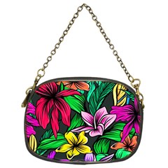 Neon Hibiscus Chain Purse (two Sides)