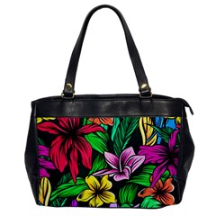 Neon Hibiscus Oversize Office Handbag