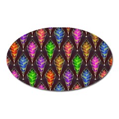 Abstract Background Colorful Leaves Purple Oval Magnet by Alisyart