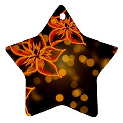 Flowers Background Bokeh Leaf Ornament (Star)