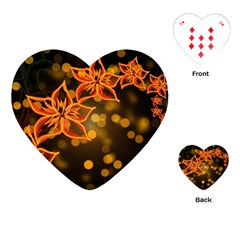 Flowers Background Bokeh Leaf Playing Cards (Heart)