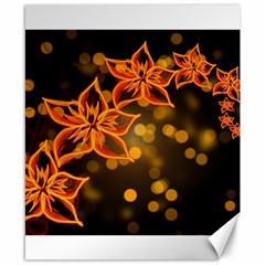 Flowers Background Bokeh Leaf Canvas 8  x 10 