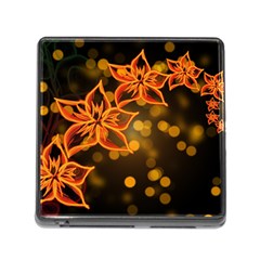 Flowers Background Bokeh Leaf Memory Card Reader (Square 5 Slot)