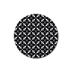 Black And White Fantasy Rubber Round Coaster (4 Pack)  by retrotoomoderndesigns