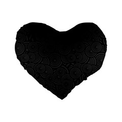 Hypnotic Black And White Standard 16  Premium Flano Heart Shape Cushions by retrotoomoderndesigns