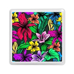 Neon Hibiscus Memory Card Reader (square)