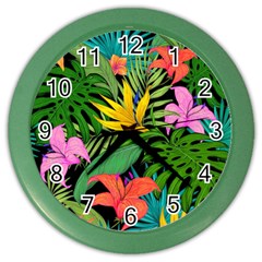 Tropical Adventure Color Wall Clock by retrotoomoderndesigns