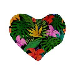 Tropical Adventure Standard 16  Premium Flano Heart Shape Cushions