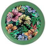 Hibiscus Dream Color Wall Clock Front