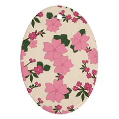 Floral Vintage Flowers Wallpaper Ornament (oval)