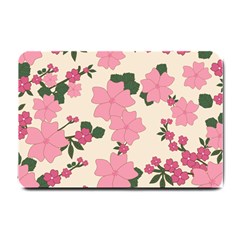 Floral Vintage Flowers Wallpaper Small Doormat  by Mariart