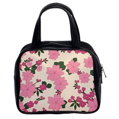 Floral Vintage Flowers Wallpaper Classic Handbag (two Sides) by Mariart