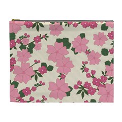 Floral Vintage Flowers Wallpaper Cosmetic Bag (xl)