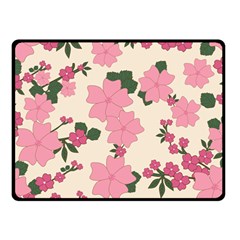 Floral Vintage Flowers Wallpaper Double Sided Fleece Blanket (small) 