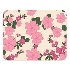 Floral Vintage Flowers Wallpaper Double Sided Flano Blanket (large) 