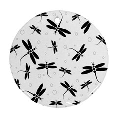 Dragonflies Pattern Ornament (round) by Valentinaart