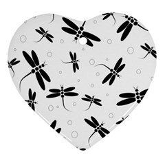 Dragonflies Pattern Ornament (heart) by Valentinaart