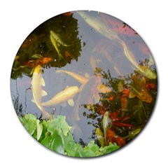 Koi Fish Pond Round Mousepads by StarvingArtisan