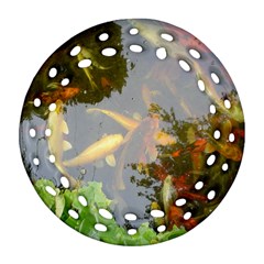 Koi Fish Pond Round Filigree Ornament (two Sides) by StarvingArtisan