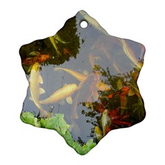 Koi Fish Pond Snowflake Ornament (two Sides) by StarvingArtisan