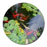 Koi Fish Pond Round Mousepads Front
