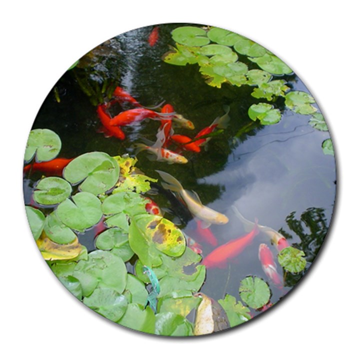 Koi Fish Pond Round Mousepads