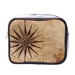 Vintage Compass Mini Toiletries Bag (one Side) by WensdaiAmbrose