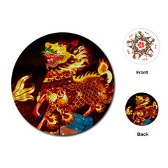 Dragon Lights Playing Cards (round)