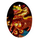 Dragon Lights Oval Ornament (Two Sides) Front