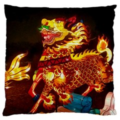 Dragon Lights Large Flano Cushion Case (two Sides)