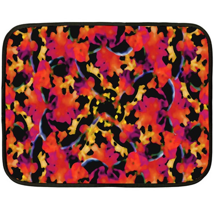 Red Floral Collage Print Design 2 Fleece Blanket (Mini)