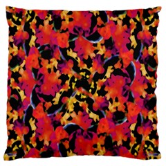 Red Floral Collage Print Design 2 Large Cushion Case (one Side) by dflcprintsclothing