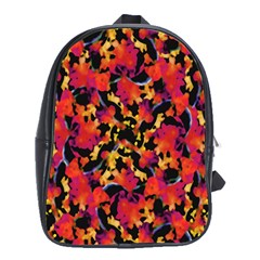 Red Floral Collage Print Design 2 School Bag (xl) by dflcprintsclothing