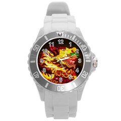 Dragon Lights Ki Rin Round Plastic Sport Watch (l) by Riverwoman